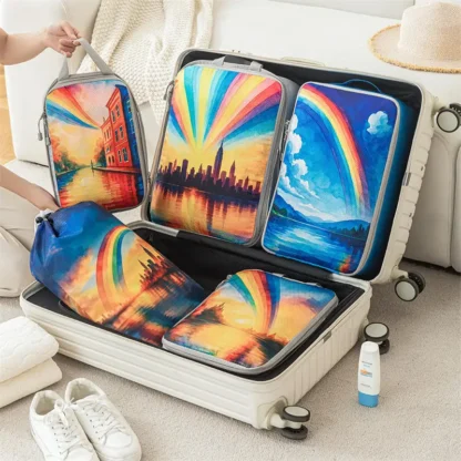 5Pcs/Set Travel Organizer Set Zipper Storage Bag Large Capacity Bag Compressible Underwear Suitcase Luggage Packing Cubes - Image 15