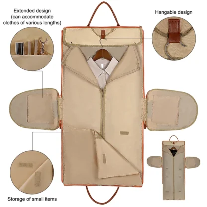 Suit Storage Bag Travel Women PU Folding Travel Bag Large Capacity Hand Luggage Bag Multi Function Waterproof Travel Organizer - Image 2