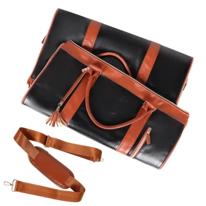 Suit Storage Bag Travel Women PU Folding Travel Bag Large Capacity Hand Luggage Bag Multi Function Waterproof Travel Organizer - Image 16
