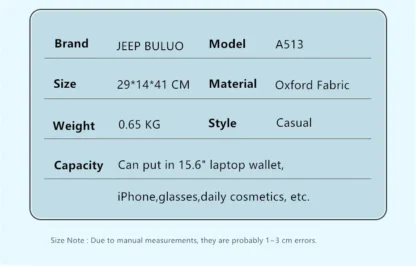 JEEP BULUO Trend Casual High Capacity Feature Backpack Computer New Men's Bag 15 inches Laptop Travel Nylon Bags For Man - Image 23