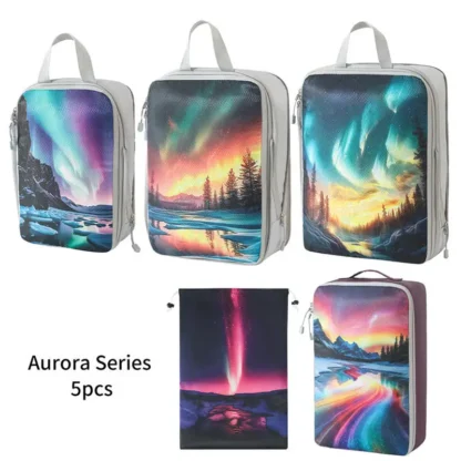 5Pcs/Set Travel Organizer Set Zipper Storage Bag Large Capacity Bag Compressible Underwear Suitcase Luggage Packing Cubes - Image 18