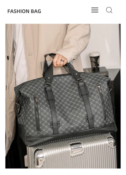 Xiao.P 2024 New Large Capacity Plaid Travel Bag Korean Version Men's Bag Casual Fashion Shoulder Bag Crossbody Bag Big - Image 7