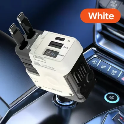4-in-1 120W Retractable Car Charger Super Fast Charging Dual Type-C Adapter USB Cigarette Lighter For IPhone 15 Huawei Samsung - Image 8