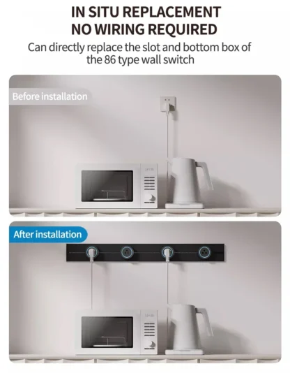 50cm Rail Socket,UK/EU/US/UN Standard Adapter Plug,Home Kitchen/Meeting Wall Mounted/Embedded Track Power Outlet with USB+Type-c - Image 22