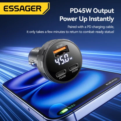 Essager USB C Car Charger 3 Ports 108W Type C Fast Charge PPS PD3.0 QC Car Phone Charger For  iPhone 16 15 Samsung Huawei Xiaomi - Image 3