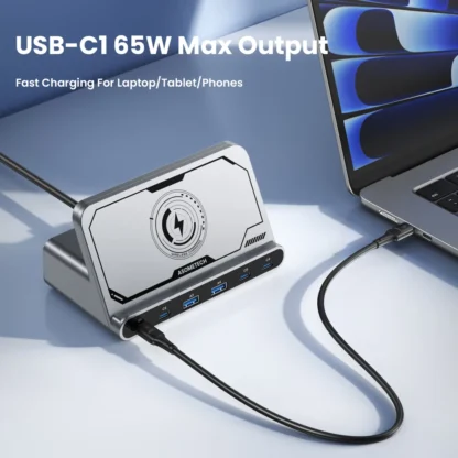 ASOMETECH 160W USB Charging Station 7 in 1 Wireless Charger 65W 45W PPS PD Type C Fast Charge For Macbook iPad iPhone 16 Samsung - Image 2