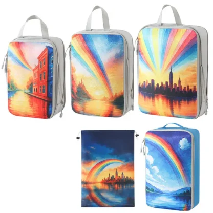 5Pcs/Set Travel Organizer Set Zipper Storage Bag Large Capacity Bag Compressible Underwear Suitcase Luggage Packing Cubes - Image 7