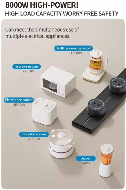 50cm Rail Socket,UK/EU/US/UN Standard Adapter Plug,Home Kitchen/Meeting Wall Mounted/Embedded Track Power Outlet with USB+Type-c - Image 23