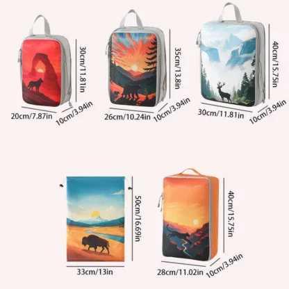 5Pcs/Set Travel Organizer Set Zipper Storage Bag Large Capacity Bag Compressible Underwear Suitcase Luggage Packing Cubes - Image 13