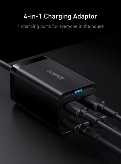 Baseus 65W GaN Charger Desktop Fast Charger 4 in 1 Laptop Phone Charger Adapter For iPhone 15 14 13 Pro Max Xiaomi Samsung - Image 12