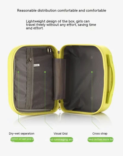 14 Inch Travel Portable Solid Color Lightweight Small Hard Makeup Box New Style Student Lightweight Boarding Luggage - Image 12