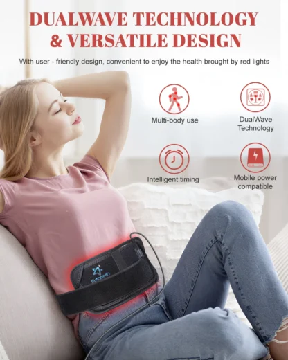 60 LEDs 660nm Red Light Infrared Belt 850nm Back Burn Fat Wrap Slimming Machine Waist Heat Pad For Muscle Soreness Skin Care - Image 13
