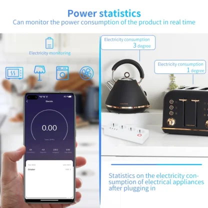 10A/16A wifi Power Strip Tuya Smart Plug Power Strip Extension Cord Smart Home EU Socket Work with Alexa - Image 3