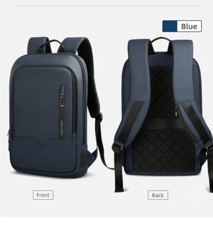 HK Slim Backpack For Men 15.6 Inch Laptop Bags Waterproof Minimalist Business Backpack With USB Charging Casual Travel Work Bag - Image 28