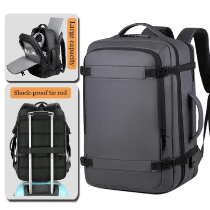 45L Large Capacity Multifunctional Extensible Rechargeable Hand-held Backpack Men's Waterproof Business Travel Computer Backpack - Image 10