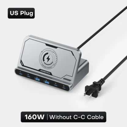 ASOMETECH 160W USB Charging Station 7 in 1 Wireless Charger 65W 45W PPS PD Type C Fast Charge For Macbook iPad iPhone 16 Samsung - Image 16