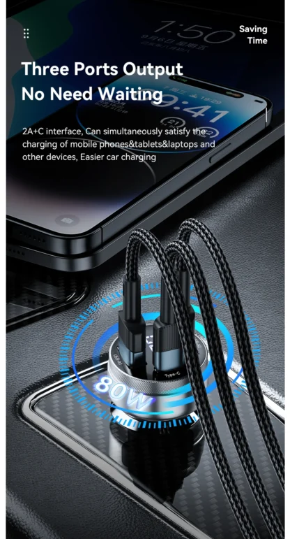 Essager 80W Car Charger USB Type C PD Fast Charging Phone Quick Charge for iPhone 14 13 Huawei Xiaomi Samsung iPad Laptop Tablet - Image 12