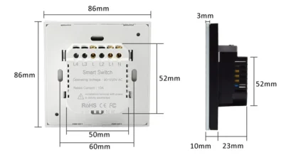 Tuya Smart Life WiFi Wall Touch Button 220V AC Light Switch for Lamp 1 2 3 4 Gang APP Voice Remote Control EU UK Europe Standard - Image 30