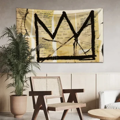 Art Graffiti J-Jean-M-Michel B-BasquiatS Flag Polyester Digital Printing Banner for Wall Art Out Door Decoration With Grommets - Image 16