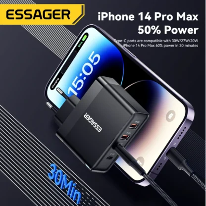 Essager 100W GaN USB Type C Caricabatterie PD QC Quick Charge 4.0 3.0 Type C Ricarica Rapida Per iPhone 16 15 14 Xiaomi Macbook - Image 5