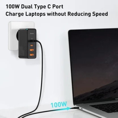 Baseus GaN Charger 100W PD QC USB Fast Charger Type C Quick Charging USB C Phone Charger for iPhone 15 14 13 12 Pro Max Macbook - Image 4