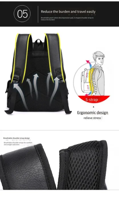 Large Capacity Soft PU Leather Backpack for Casual Business Travel - Image 13