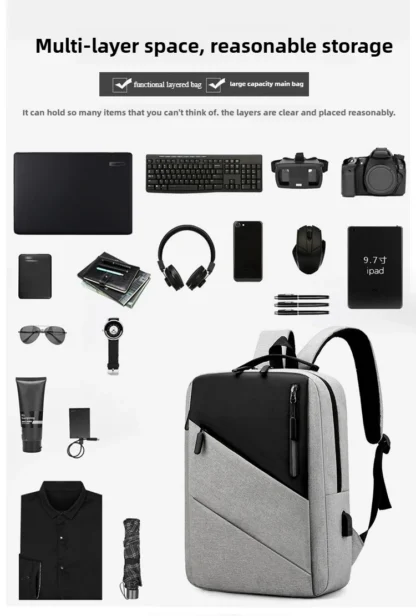 Mens Business Backpack Waterproof Laptop Bag Large Capacity Stylish Anti Theft Daypack for Work Office College Travel - Image 16