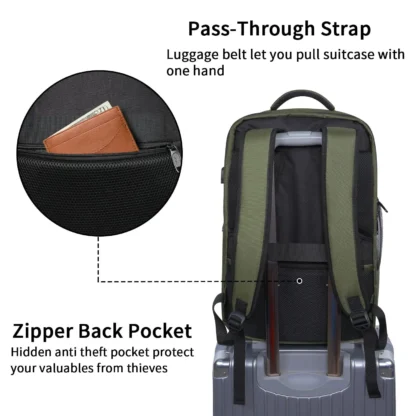 Cross border backpack, men's high-end computer bag, large capacity commuting multifunctional travel new business backpack - Image 24