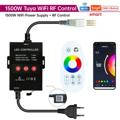 Tuya WiFi RGB Dimmer 220V 750W 1500W EU/AU/UK Power Plug RF Remote Controller for SMD2835/5050 4Pin LED Neon Strip Light - Image 12