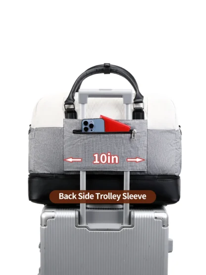 Large Capacity Travel Bag Handbag Tote Travel Bag Shoulder Weekend Bag with Shoe Compartment Breathable Travel Night Bags - Image 18
