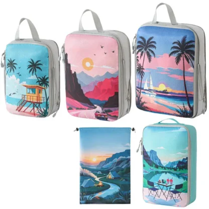5Pcs/Set Travel Organizer Set Zipper Storage Bag Large Capacity Bag Compressible Underwear Suitcase Luggage Packing Cubes - Image 11