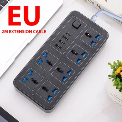 Universal USB Power Outlet Multi Plugs EU US UK Outlet Power Strip With Extension Cord Type C Port Charge Electrical Socket Home - Image 12