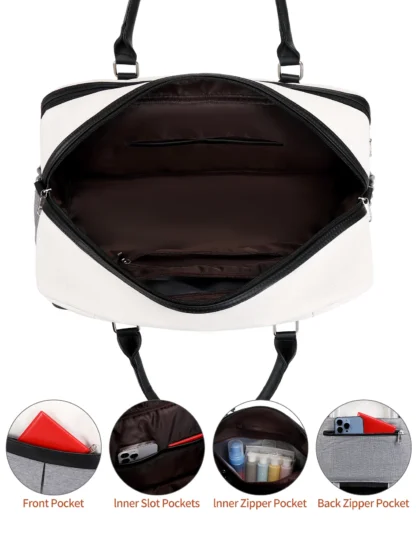 Large Capacity Travel Bag Handbag Tote Travel Bag Shoulder Weekend Bag with Shoe Compartment Breathable Travel Night Bags - Image 4