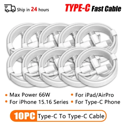 66W Type C PD 30W USB Cable For Apple iPhone 16 15 14 13 11 Pro Max 12 Mini 7 8 Plus XS R Fast Charging USB C Cable Charge Wire - Image 15
