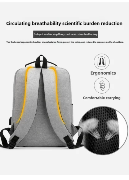 Mens Business Backpack Waterproof Laptop Bag Large Capacity Stylish Anti Theft Daypack for Work Office College Travel - Image 21