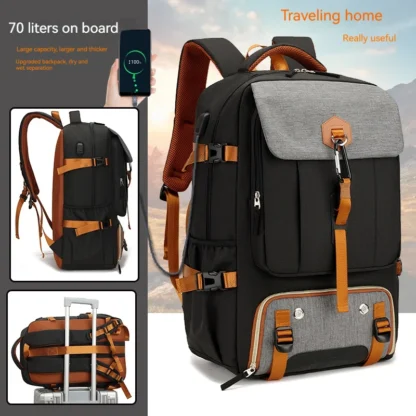 Outdoor backpack for travel, 50L waterproof camping backpack for women and men, backpack with shoe compartment - Image 3