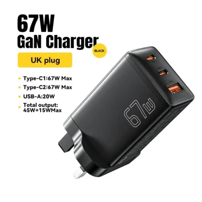 Essager 67W GaN USB Type C Charger For Laptop 45W 25W PD QC 3.0 Fast Charge For Macbook Xiaomi Samsung Iphone14 13 Phone Chagers - Image 8