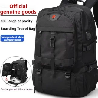 Men Business Backpack Travel Waterproof Backpack With USB Charging Large Capacity 18inch Laptop Backpack Black Backpack 8107