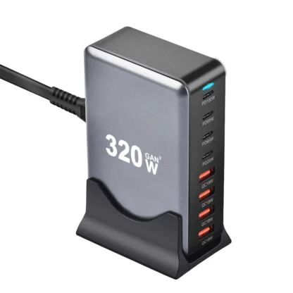 USB C Fast 320W Desktop GaN Charger 8-port USB Type C PD Charger Fast Charge 3.0 USB Type C Fast Charger Mobile USB Charger - Image 3