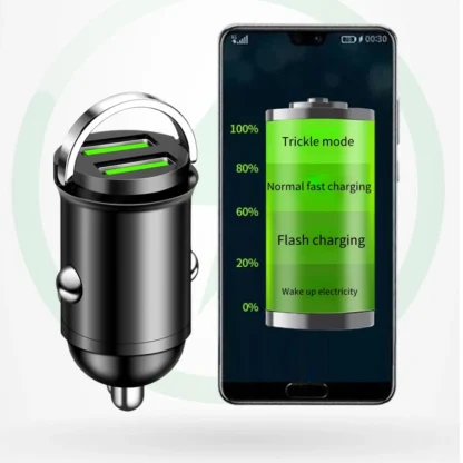 Dual USB Mini Pull Ring Car Charger 200W Fast Charging Phone convenient Charger Adapter for iPhone Huawei Xiaomi Samsung QC 3.0 - Image 6