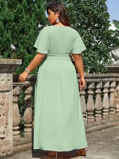 Plus Size Dress for All Seasons, Casual Woven Fashion Dress with Fitted Style, Moderate Thickness and Fabric - Image 2