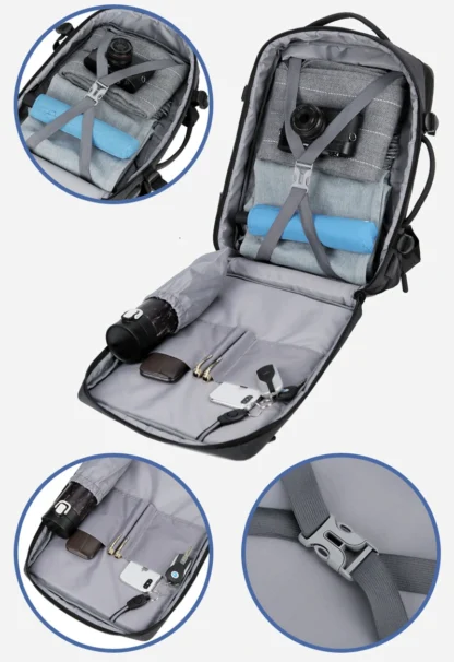 Classic Travel Backpack Men Business Backpack School Expandable USB Bag Large Capacity Laptop Waterproof Fashion Backpack - Image 29