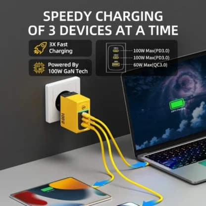 WEKOME GaN 100W Charger High Speed Fast Charging Type C Charger for Xiaomi 13 Samsung s23 ultra iPhone 15 pro max Macbook Pro - Image 2