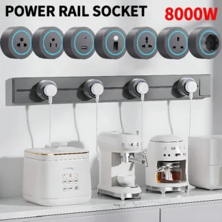 40cm 50cm Track Socket Wall Power Rail Movable Sockets High End Home Appliance Power 8000W EU US UK Standard USB Type c Ports