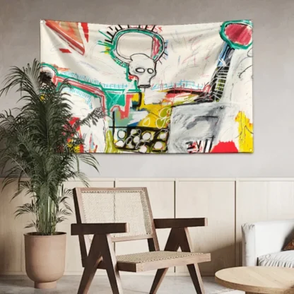 Art Graffiti J-Jean-M-Michel B-BasquiatS Flag Polyester Digital Printing Banner for Wall Art Out Door Decoration With Grommets - Image 9
