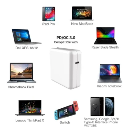 Original With LOGO GaN 70W Fast Charging PD USB-C Power Adapter Laptop Notebook Charger For Macbook 14 M4 Pro A2743 A3112 A3401 - Image 5