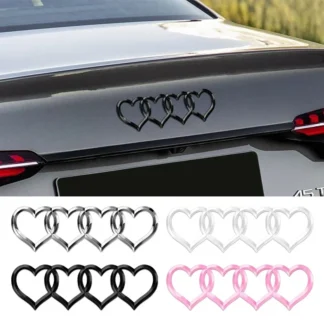 Car Love Heart Logo Sticker Rear Trunk Tail Label Badge Emblem Decal For Audi Q7 A7 A6 S3 S4 A5 A4 B5 B6 B7 B8 C6 C7 A3 Q3 Q5 TT