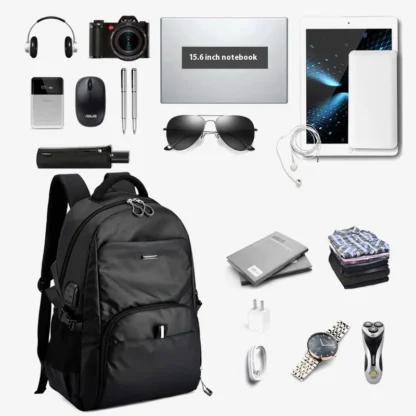 Backpack Backpack Men's Casual Business Computer Bag School Bag Men's Trend Simple Commuting Large Capacity Travel Bag Men's - Image 3