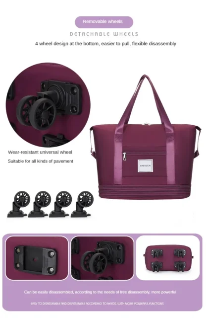 Travel bag, backpack large-capacity disassembly universal wheel storage bag, duffel bag portable multi-layer checked  with wheel - Image 22