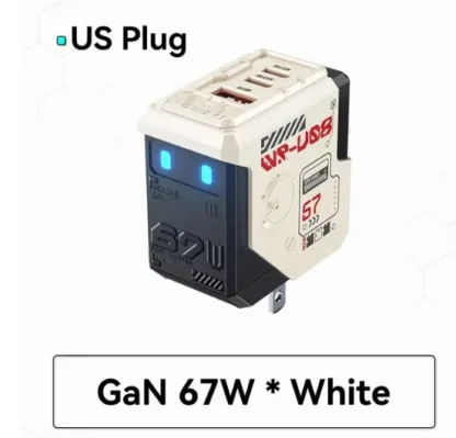 WEKOME Robot 67W GaN Fast Charger Type C Quick Charge QC4.0 PD3.0 PPS Fast USB Charger for iPhone Samsung Xiaomi Tablets Macbook - Image 12